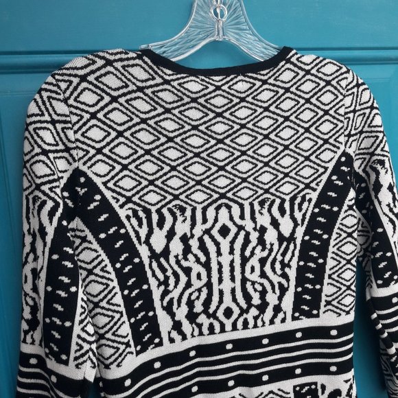 Animal Print Dress Body Con Rayon Knit Gorgeous Wild Black and White Print - Picture 10 of 16